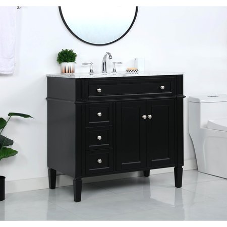 Elegant Decor 36 Inch Single Bathroom Vanity In Black VF12536BK